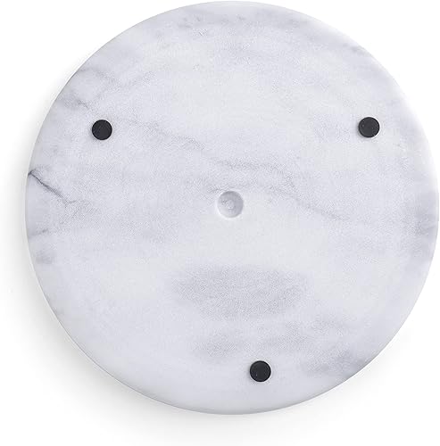 Miniatura 3 de Peohud Tabla de repostería de queso de mármol, tabla de cortar salvamanteles de mármol de 8 pulgadas, plato redondo para servir postres para