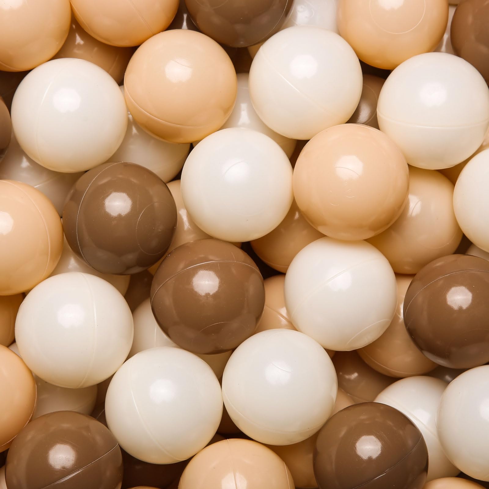 GOGOSO Ball Pit Balls for Toddler, Baby Plastic Playballs Kids Soft Pastel Non-Toxic BPA-Free, 100 Balls (Coffee Milktea)
