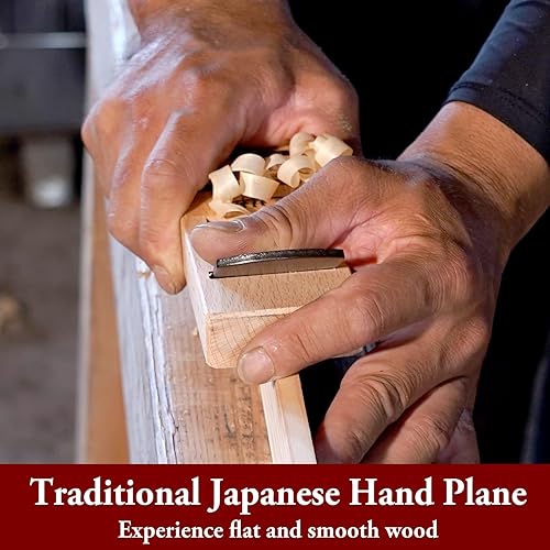 Miniatura 8 de SUIZAN Plano de madera japonés Kanna 2 pulgadas (1.969 in) mano cepilladora herramientas japonesas de carpintería