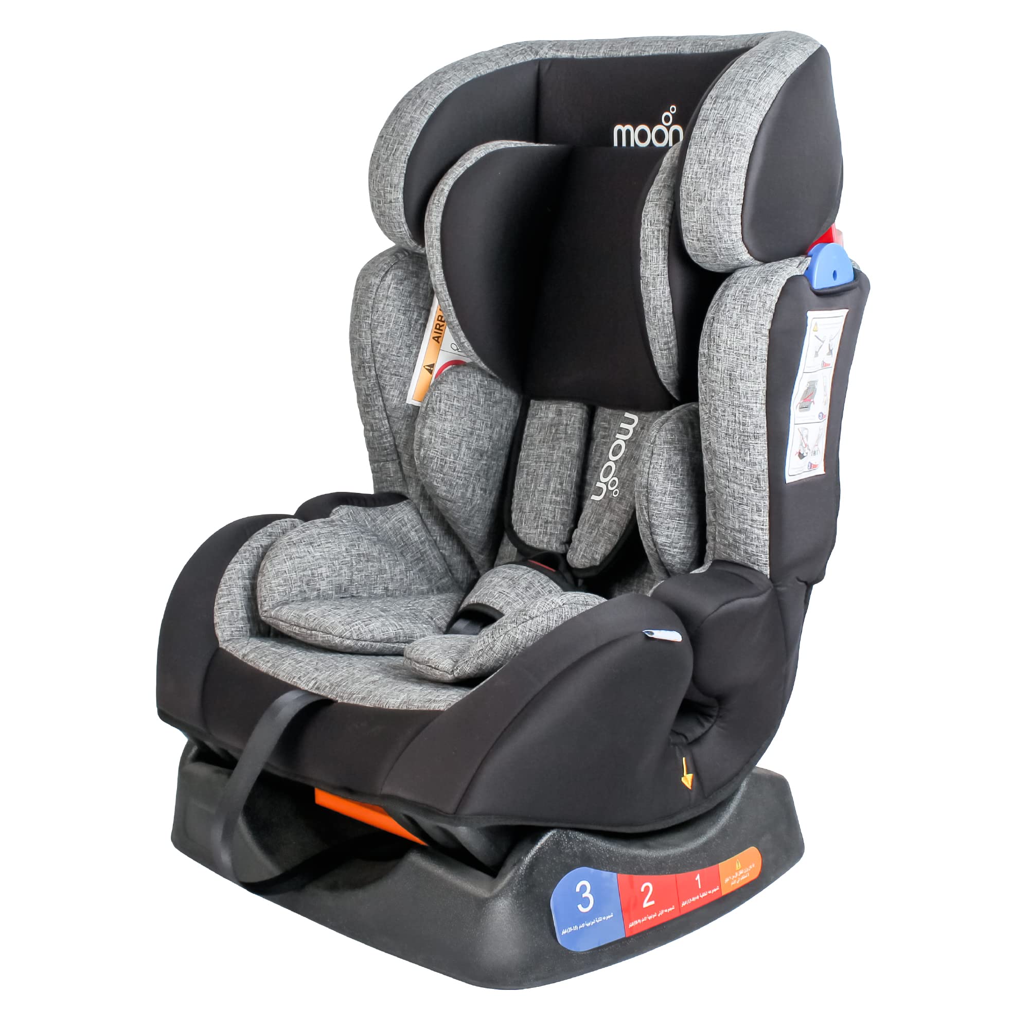 Moon Sumo Baby/Infant/Kids Travel Car Seat |Group 0-1-2| Rearward/Forward Facing| Reclining|Padded Seat| Suitable From Birth To 6 Years(Upto 25 Kg)- Slate Grey