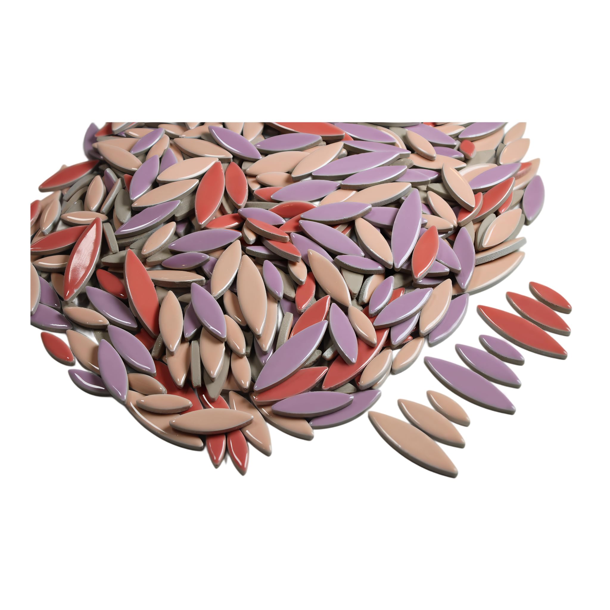 VerzTile Mosaic Tiles for Crafts - Petal Shaped Ceramic Tile Craft Hobbies & Art Projects 39 Color Options Endless Creativity DIY Design (Pinks &