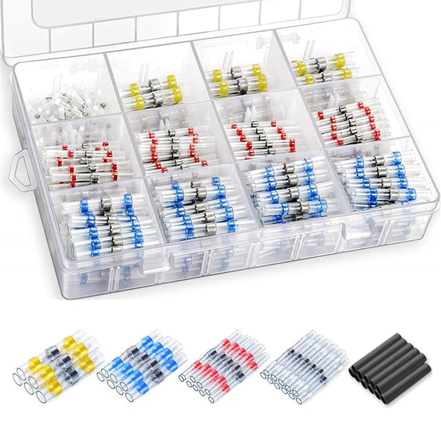 Solder Seal Wire Connectors, 400 Pcs Heat Shrink Wire Connectors, Waterproof Butt Connectors Heat Shrink Set, Wire Crimp Connectors kits for Automotive Marine Applications
