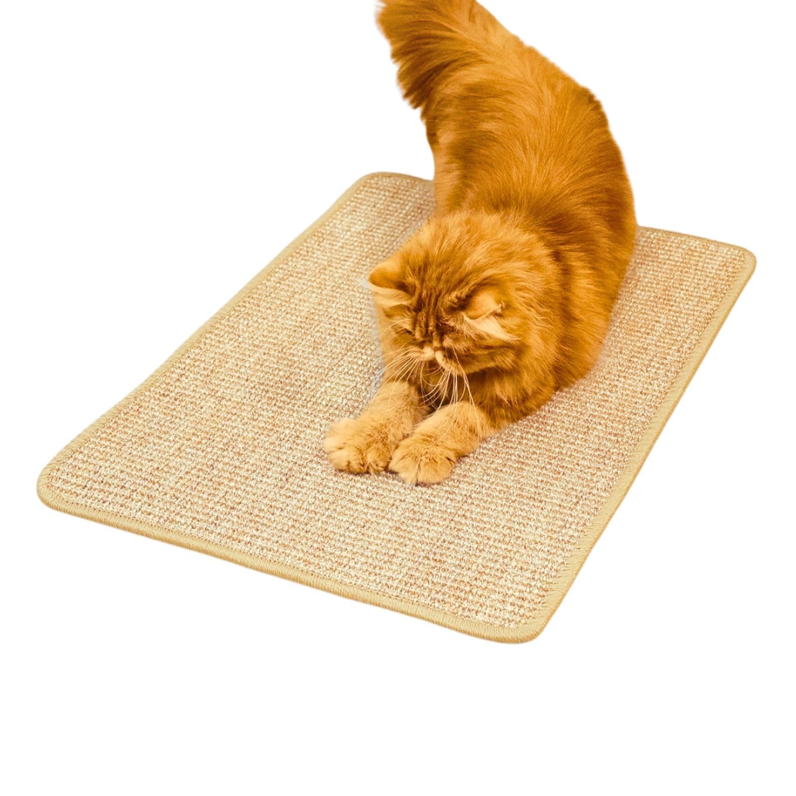 Cat Scratch Mat,23.6 X 15.7 Inch, Natural Sisal Cat Scratching Mat with Jute Border,Protect Sofas, Carpets,Floor, and cat Paws,Beige-image-33