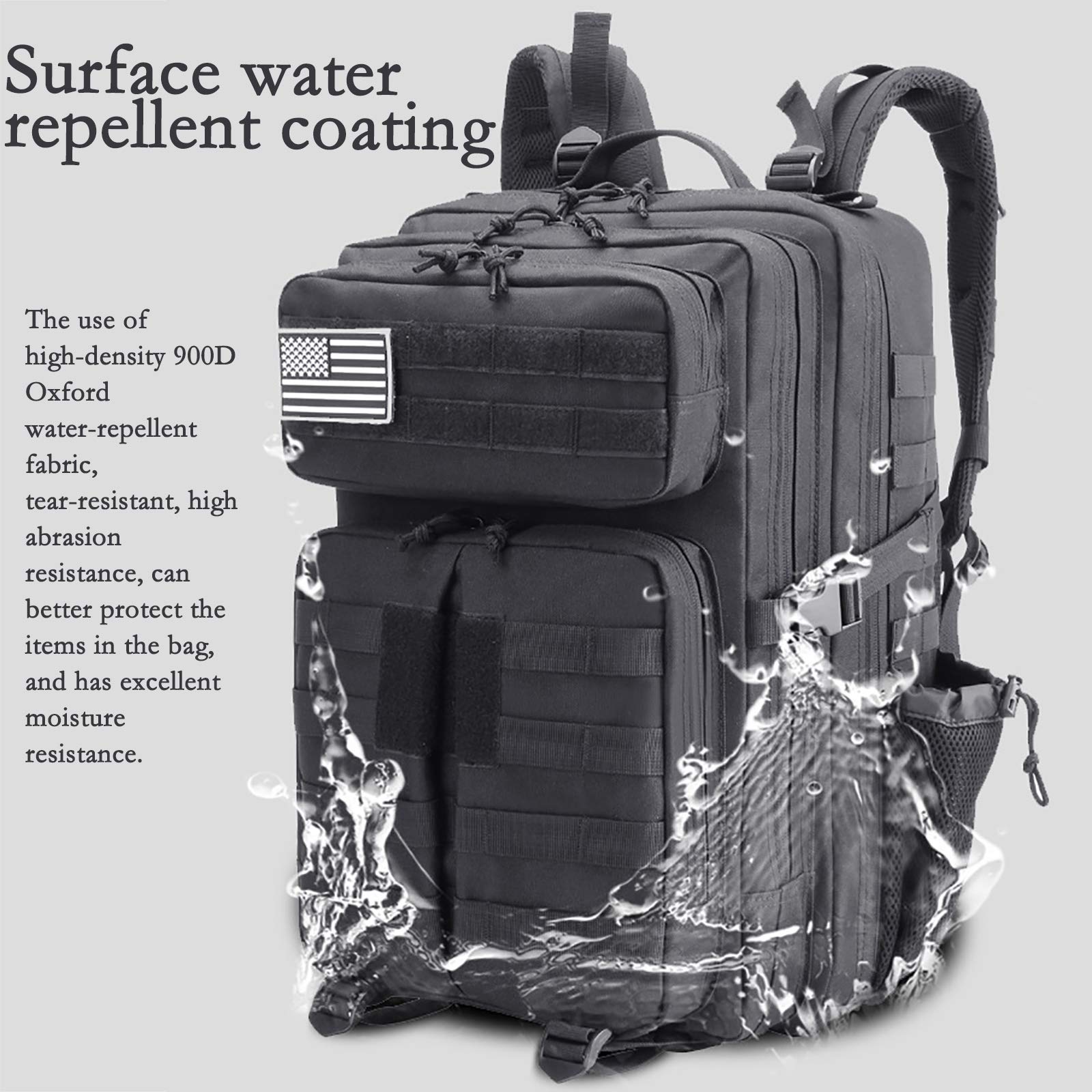 Wojskowy Plecak Tactical Wodoodporna Torba Wielofunkcyjna Armia Plecak dla Męskie i damskie 36-55L Duża Pojemność Plecak Trekking Turystyka Camping Khaki