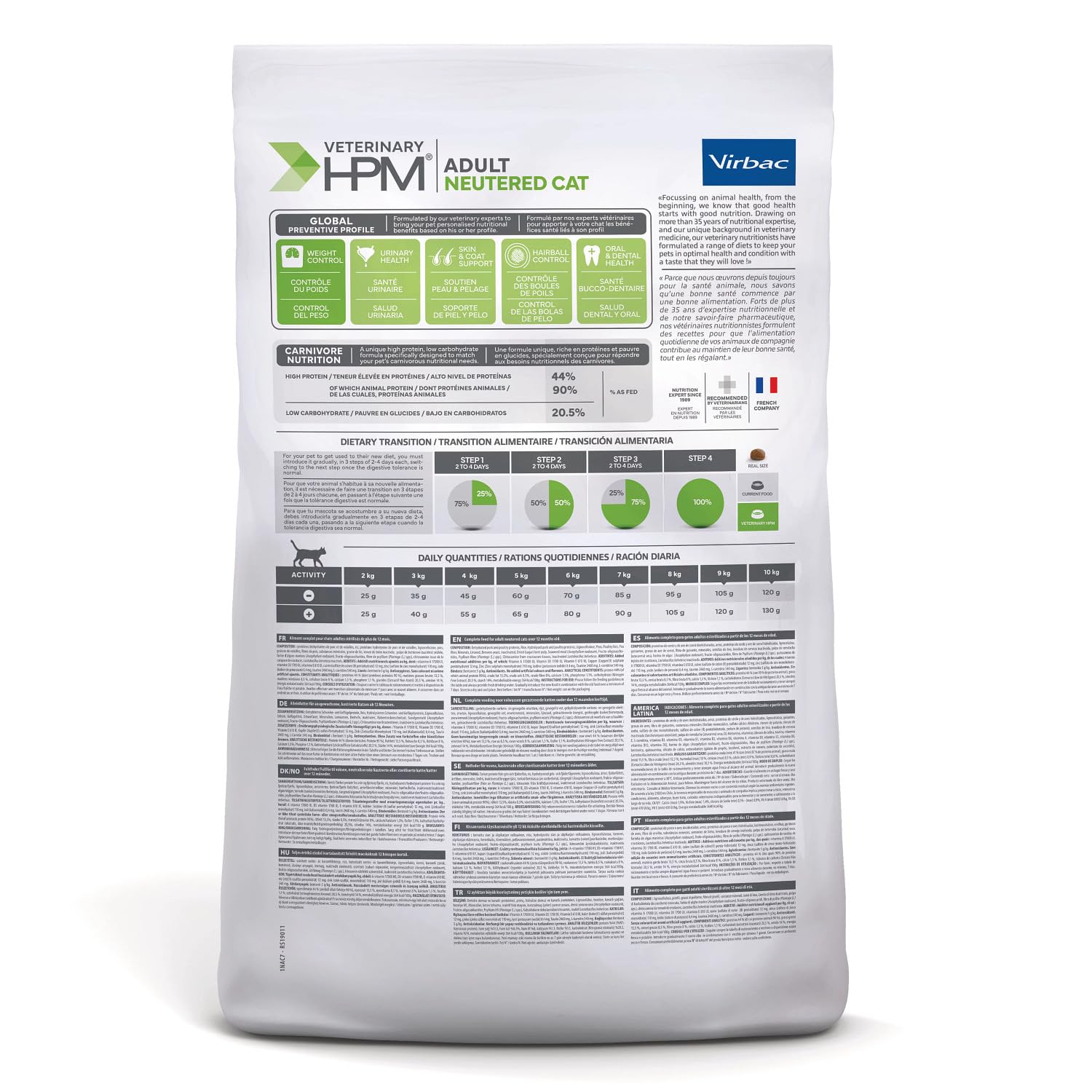 HPM Virbac Hpm Feline Adult Neutered 7Kg 7100 g