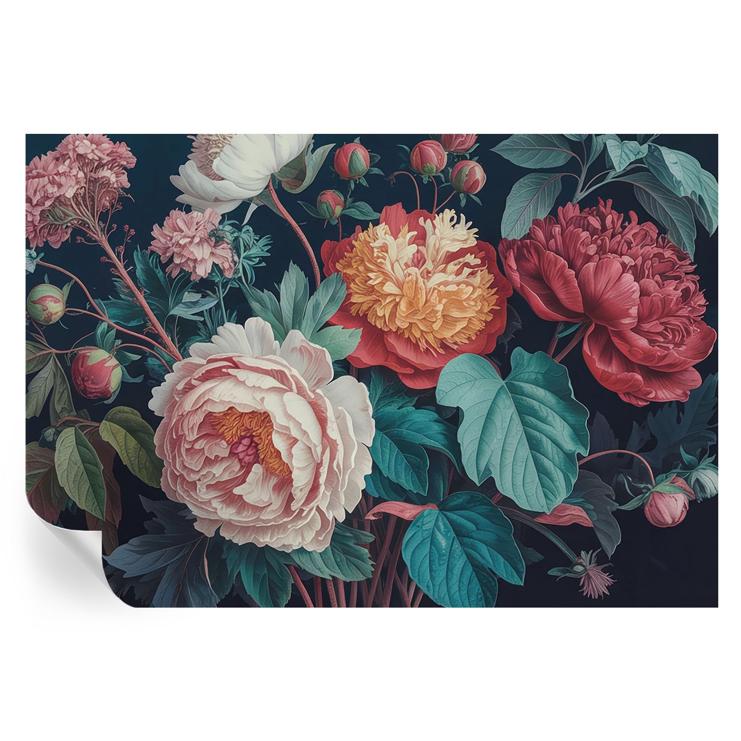Vinilos de flores coloridas 152x104 cm para decoración de pared