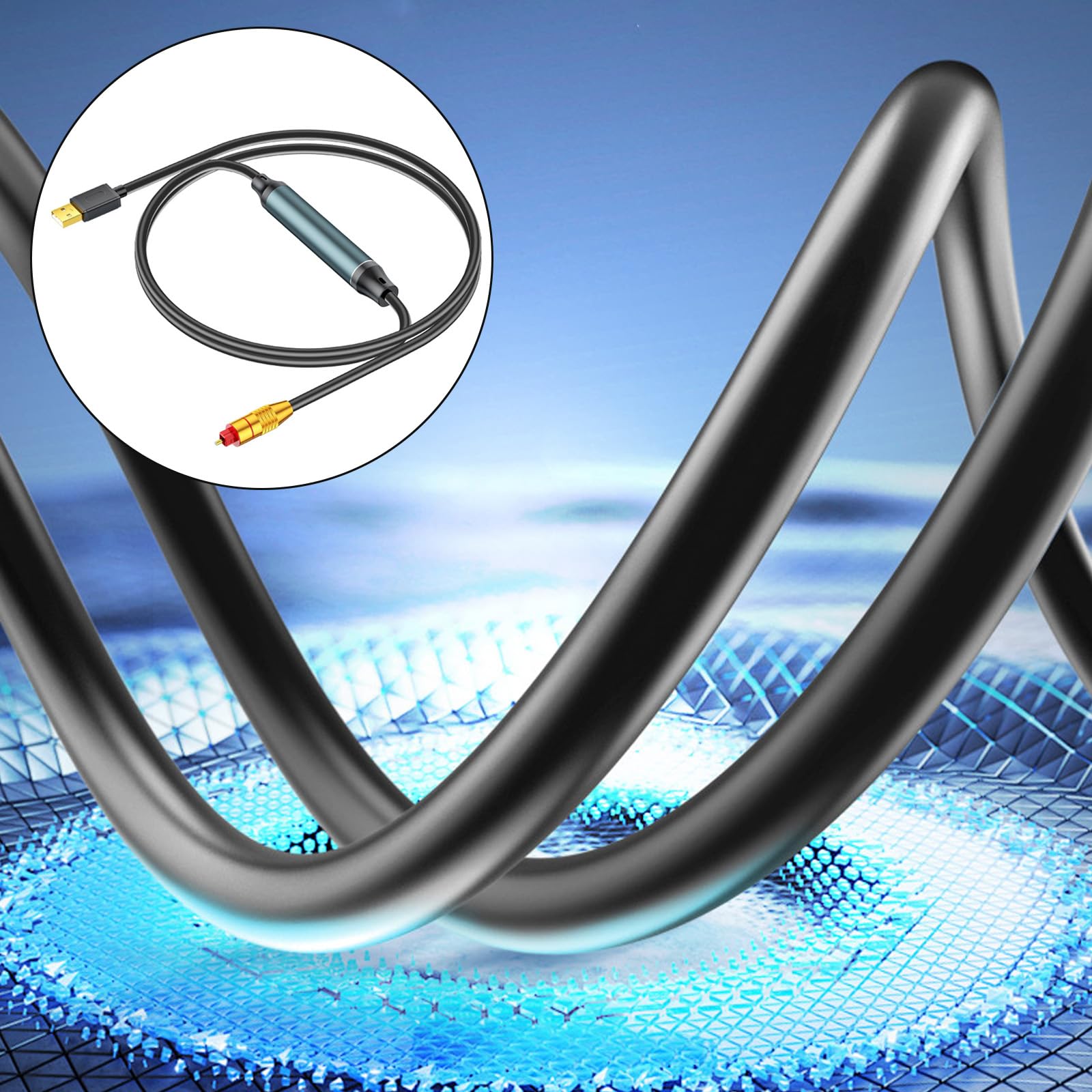 USB to Optical Sound Adapter USB to SPDIF Digital Converters for TVs and Computer with 5.1 Channel Stereo Output