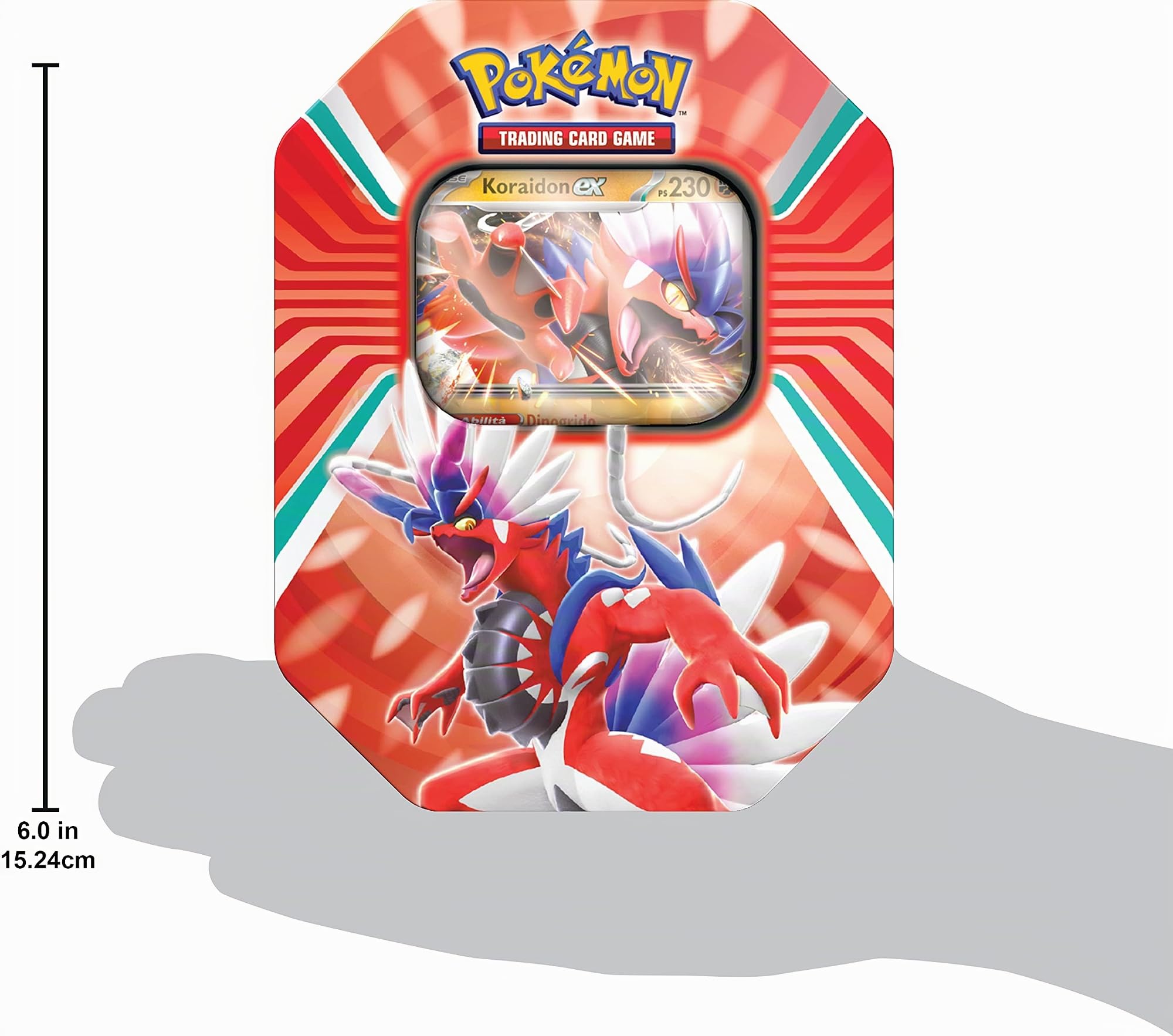 Scatola da collezione Leggende di Paldea del GCC Pokémon - Koraidon (una carta olografica e quattro buste di espansione), edizione in italiano