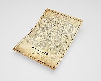 MG Global Rustic Poster of Waterloo Ontario | 11x17 12x18 16x24 24x36 Vintage Unframed Print | Antique Hometown City Wall Art for Gift | Home Office Decor