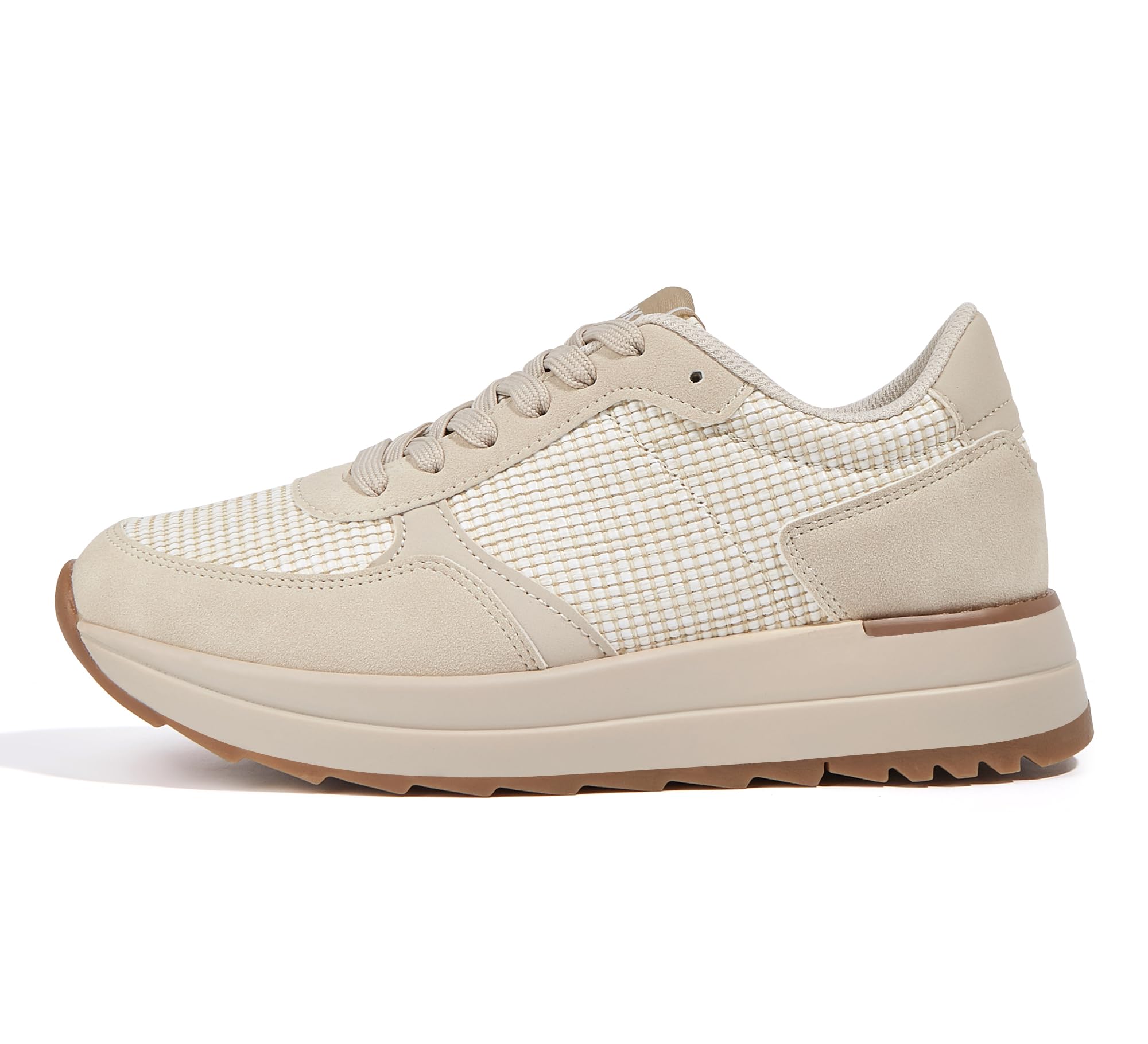 LUCKY STEP Zapatillas para Caminar de Mujer | Zapatillas de Moda con Plataforma para Mujer, Zapatos Casual con Cordones