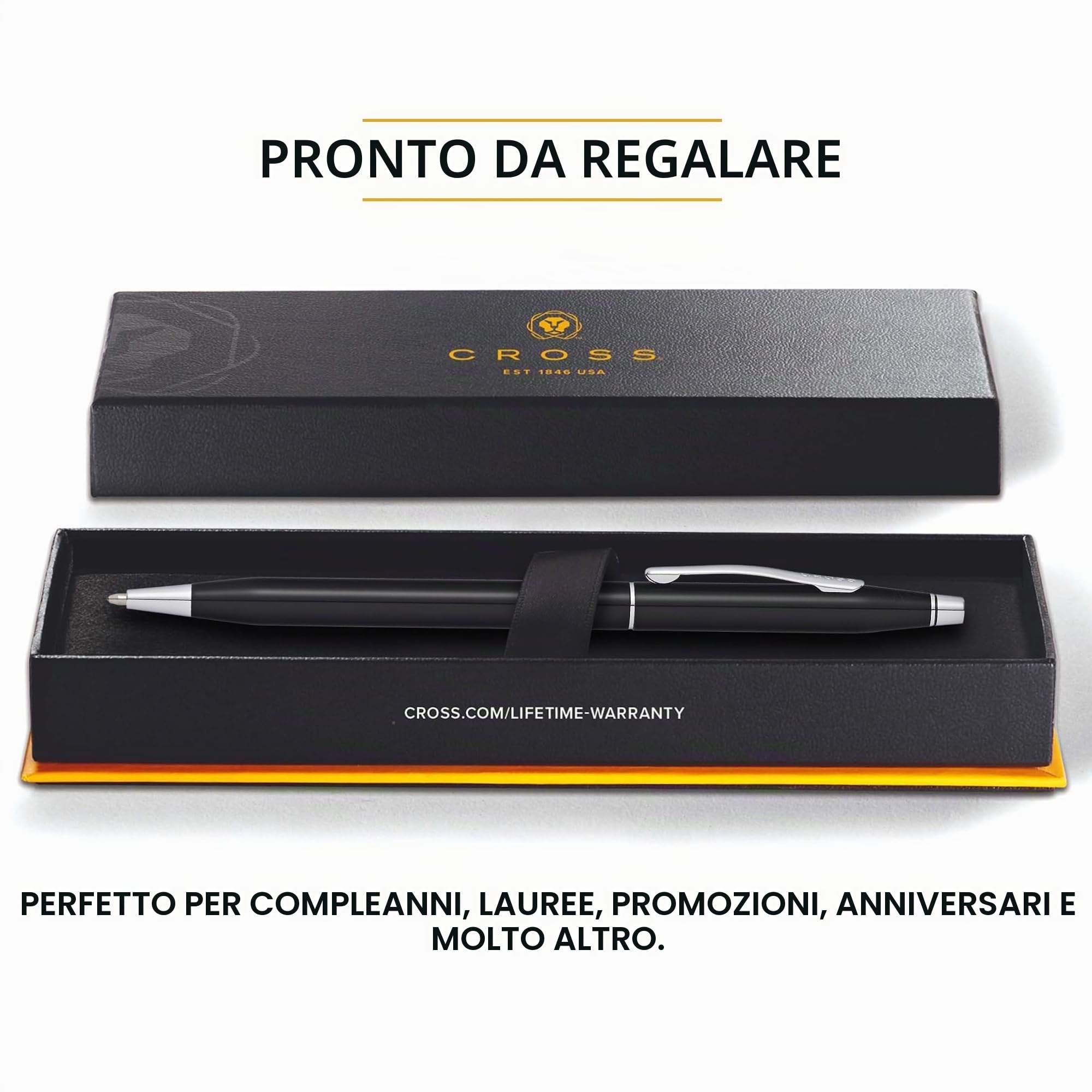 A. T. Cross Roller Ball Classic Century Nero Vernice in confezione regalo