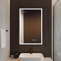 Vista 15 de Blossom Espejo LED para botiquín para baño, 24 x 32 pulgadas, botiquín iluminado con espejo, espejo de maquillaje empotrado o de superficie