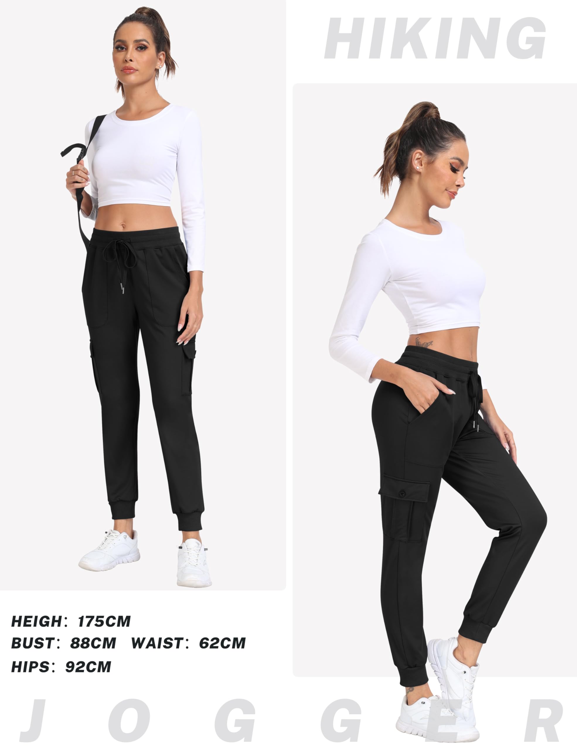 JINSHI Mujer Pantalones Cargo Jogger de Forro Micropolar Cálido Pantalón de Chándal Deportivo Invierno Pantalon con Grandes Bolsillos