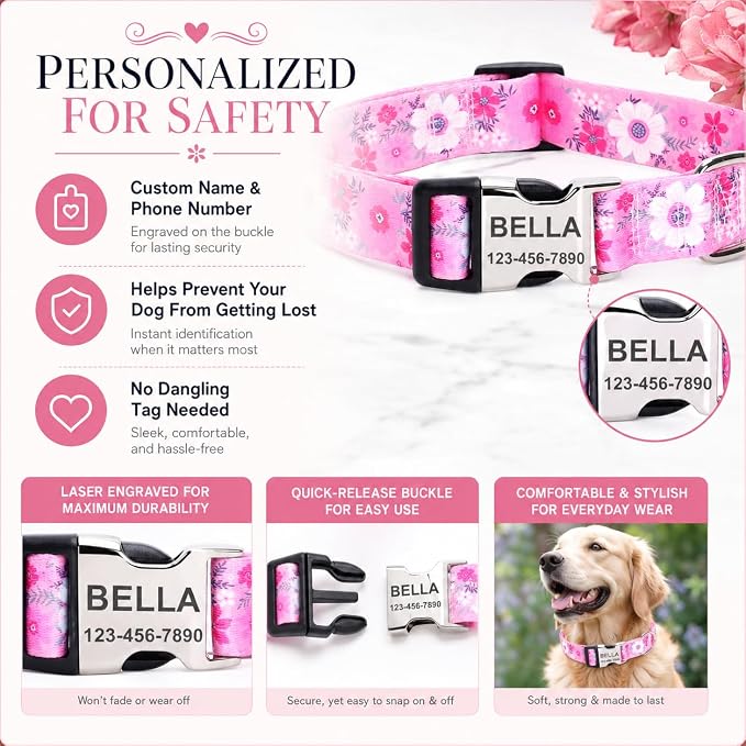 Collar perro personalizado nombre teléfono grabado miniatura 3