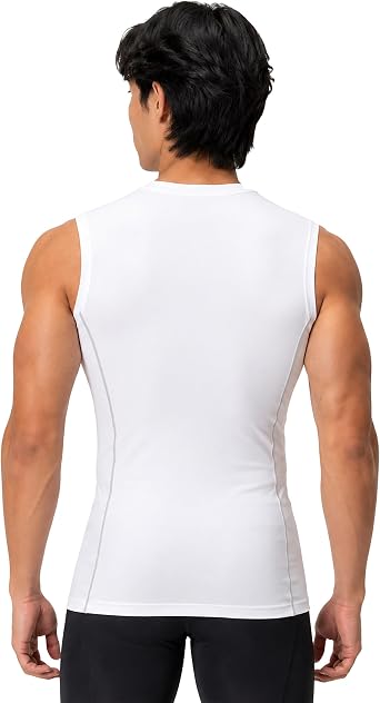 DEVOPS 3 Pack Men's Compression Shirts Sleeveless Workout Tank Top Baselayer for Gym Training, Running, Moisture Wicking