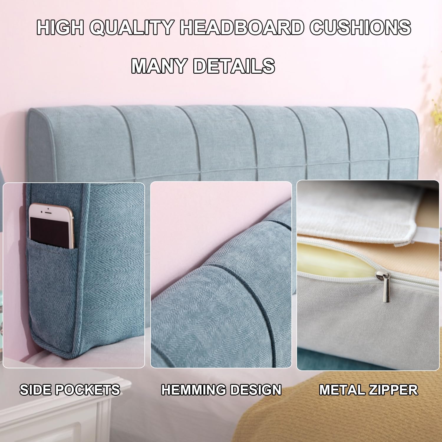 Amazon.com: ZZYK Large Headboard Cushion Wall Bolster Bed