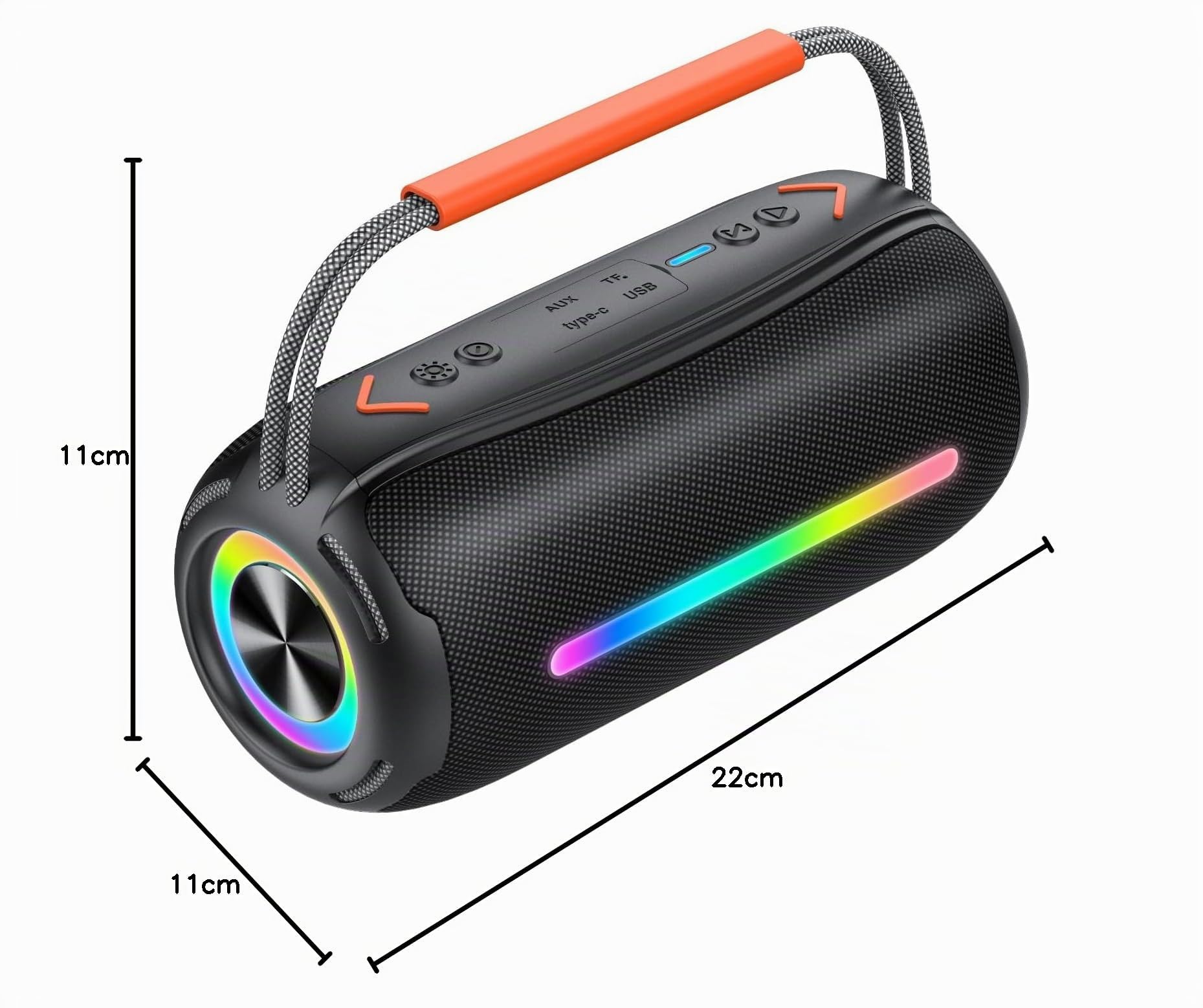 IKT Cassa Bluetooth Portatile 40W, Altoparlante Bluetooth con Doppio Bassi, Impermeabile IPX7, Luci RGB, 24h Autonomia, TWS/AUX/TF, Speaker Bluetooth per Feste/Outdoor/Viaggi