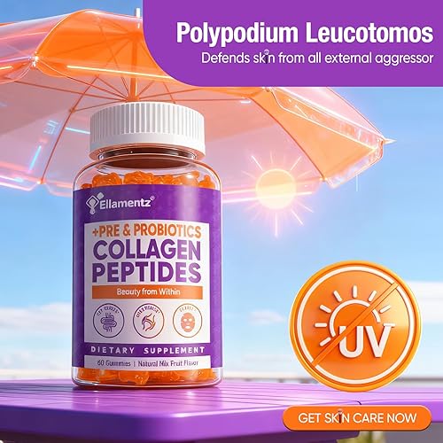 Miniatura 9 de Gomitas de colágeno para mujer, sin azúcar, péptidos de colágeno hidrolizados con prebióticos y probióticos, niacinamida, ácido hialurónico,