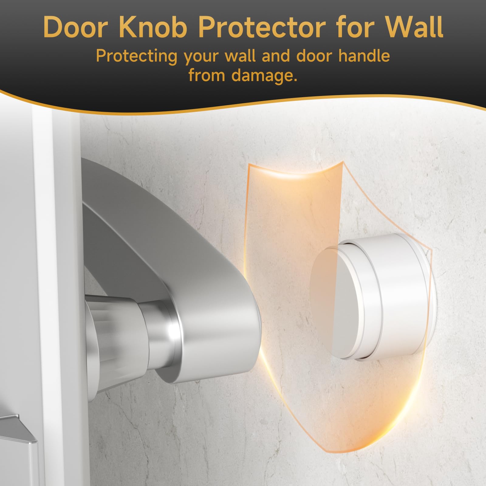 Lot de 4 butées de porte pour protection murale avec adhésif, protection murale en aluminium, technologie d'absorption des chocs, pare-chocs de porte pour murs, 3,5 cm de diamètre, 2,4 cm d'épaisseur