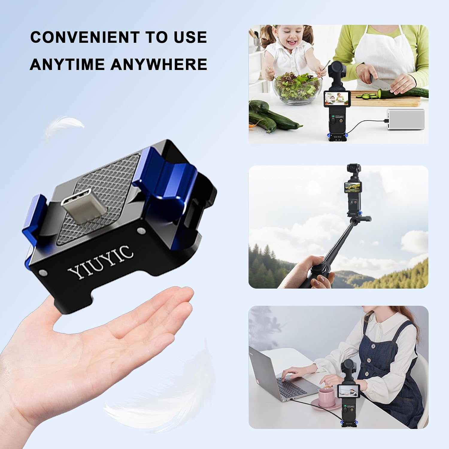 Charging Adapter Base for DJI Osmo Pocket 4/3 Aluminum Alloy Quick-Release image 3