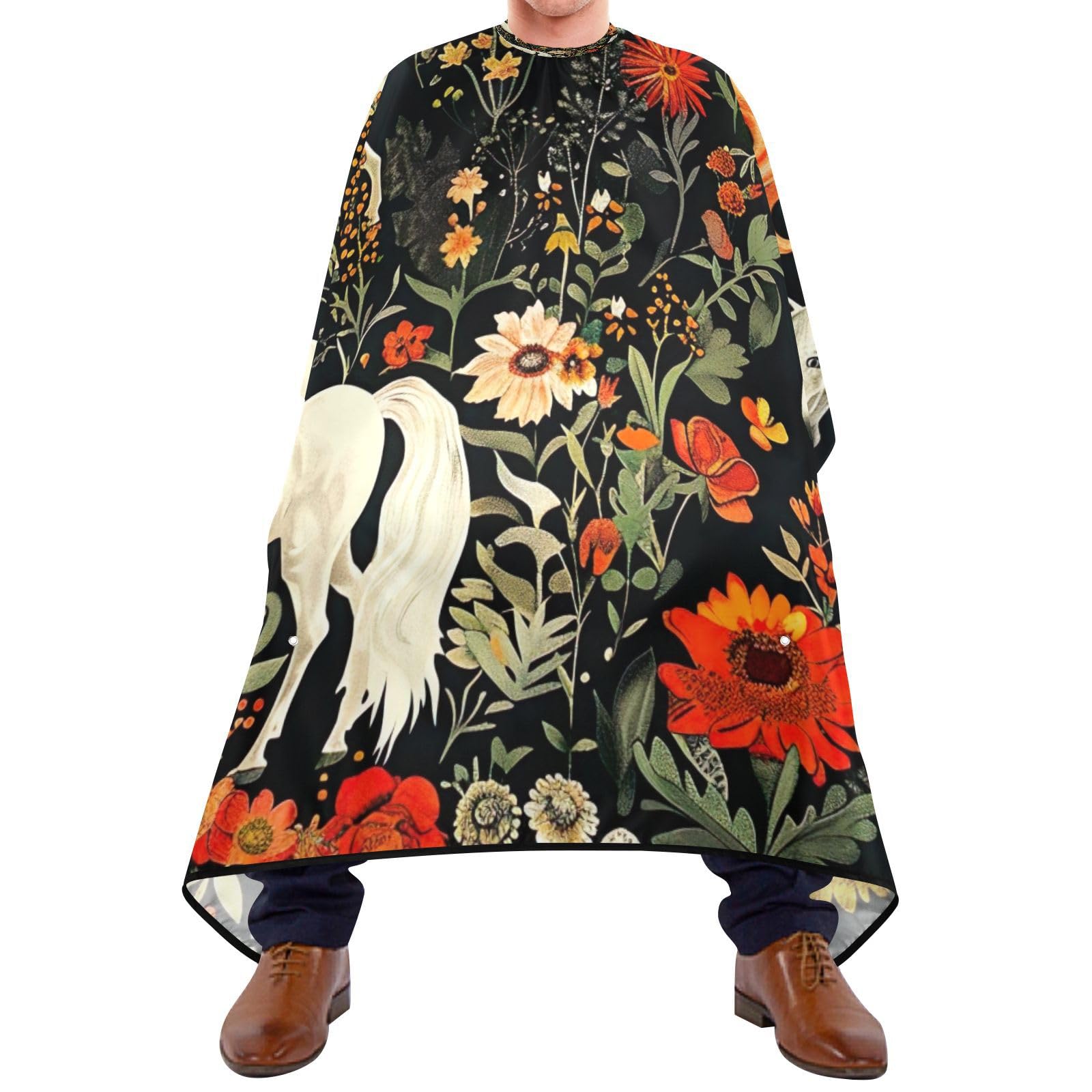PaChyLuu Vintage Horses Professional Barber Cape Waterproof Hair Cutting Salon Cape with Adjustable Snap Closure for Men Women