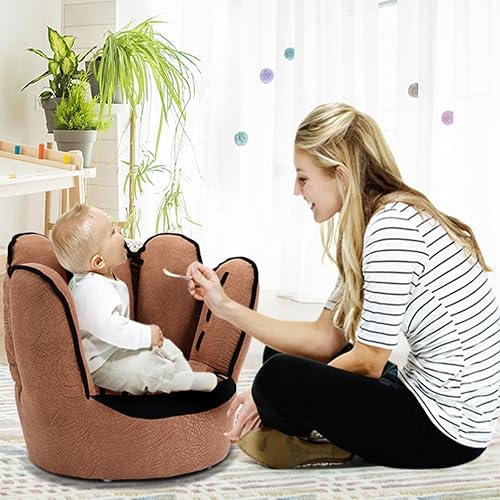 Miniatura 2 de Costzon Sofá infantil con marco de madera maciza y diseño de guante de béisbol, sillón infantil para sala de juegos, guardería, jardín de infantes,