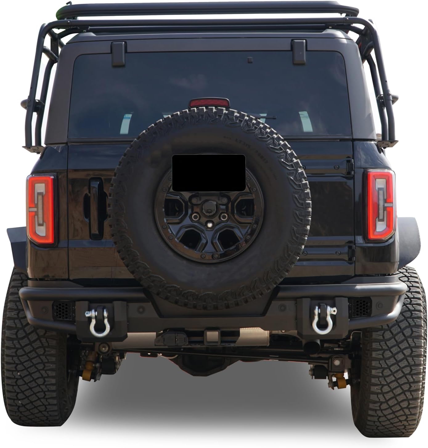 Black Horse Off Road Armour Tubular Heavy Duty Rear Bumper Tubular Matte Black Compatible with 2021-2024 Ford Bronco-ARB-FB22T