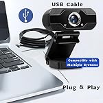 1080P Webcam for Computer Camera Desktop USB Web Cameras for PC with Mic, PC Webcam Laptop Web Camera for Laptop,for Live Streaming Video Calls, for Video Calls, Study, Conference, Record