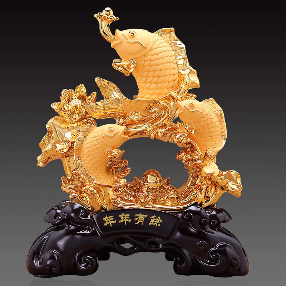 Statue Poisson Chanceux sur bureau et table basse ambiance zen salon