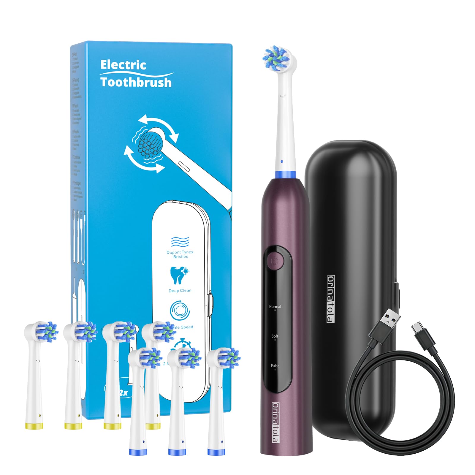 Orinatola Zahnbürste Elektrisch Rotating Electric Toothbrush