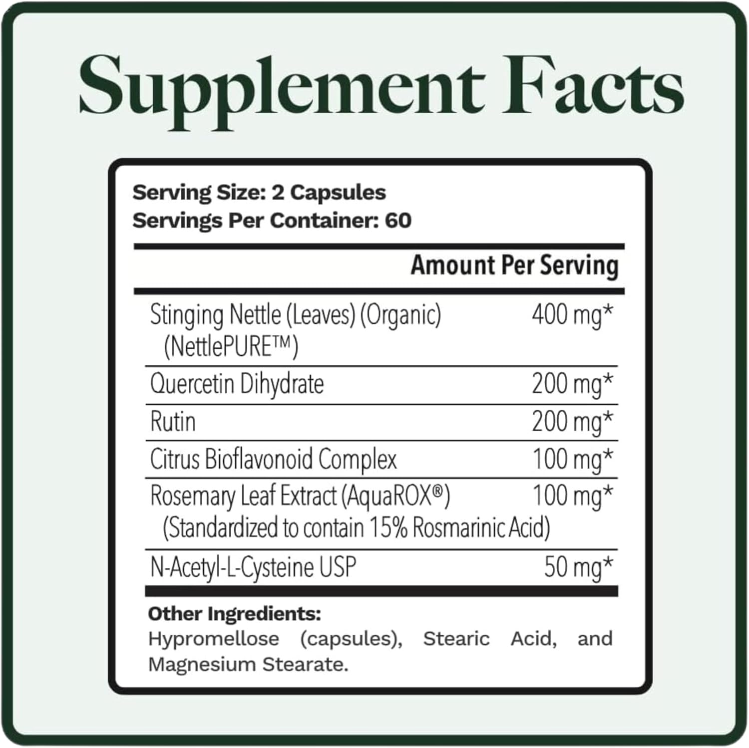 Utzy Naturals Allurtica | Herbal Supplement with Quercetin and Stinging Nettle | Seasonal Support for Adults & Kids | Non Drowsy | 120 Capsules