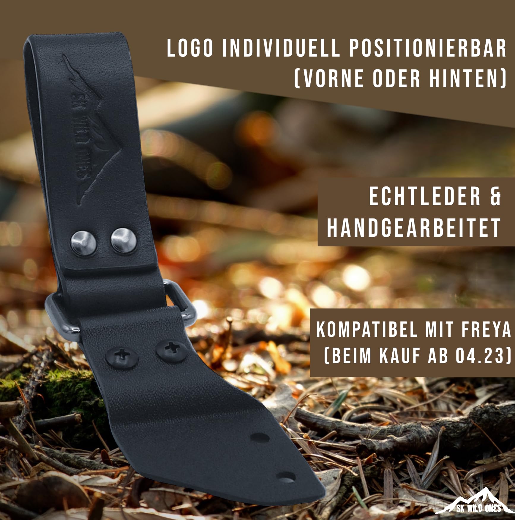 SK Wild Ones® Kydex - Portacoltelli in vera pelle, con clip per cintura di sopravvivenza, per esterni, compatibile con molti foderi per coltelli da cintura