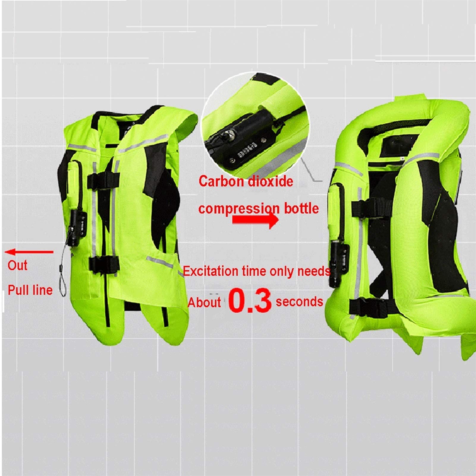 Chaleco de airbag para motocicleta con tejido de material de Airbag