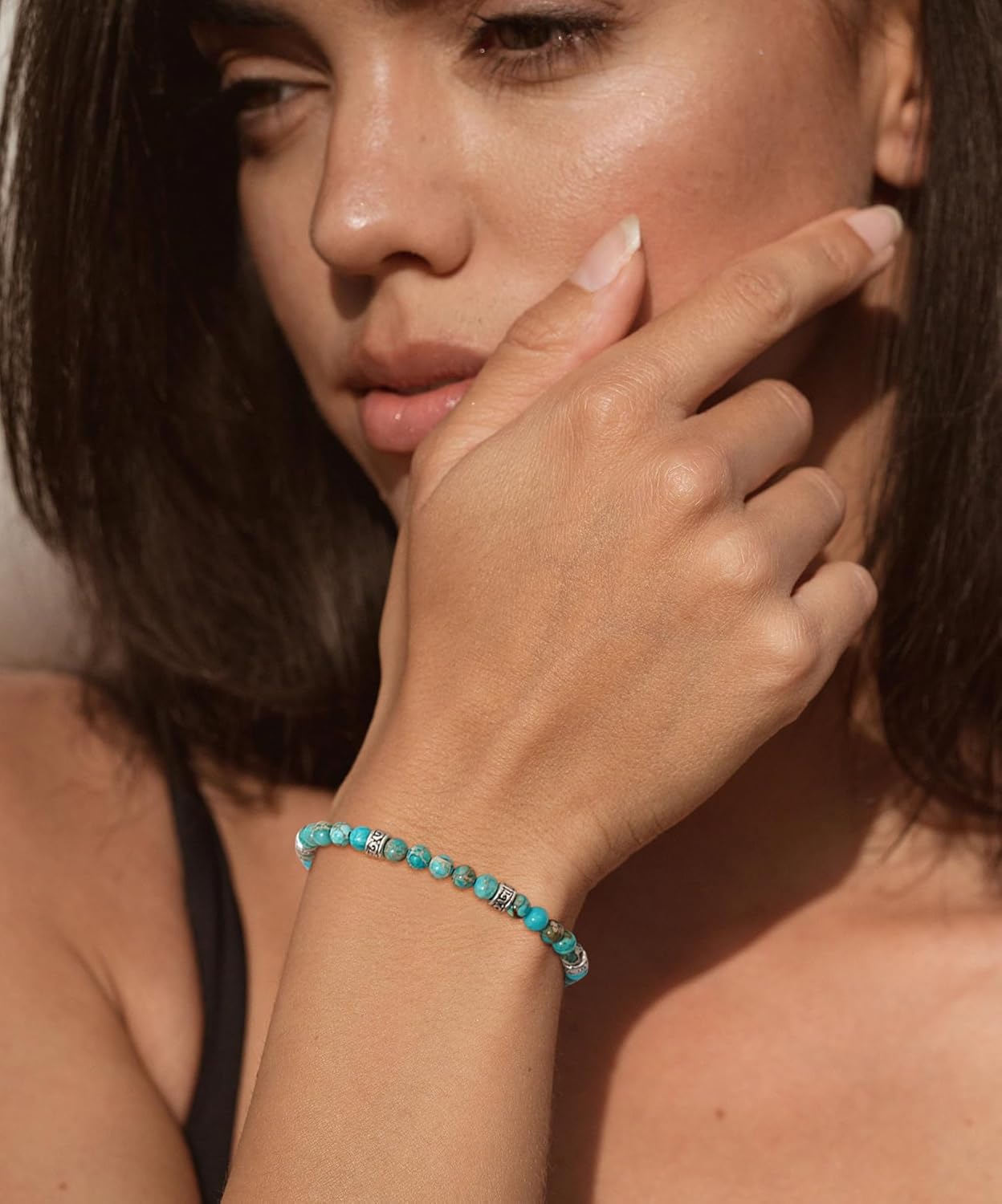 Beaded Bracelet Adjustable Stone String Bracelet Bohemian Colorful Beads Strand Bracelets for Women - Image 2