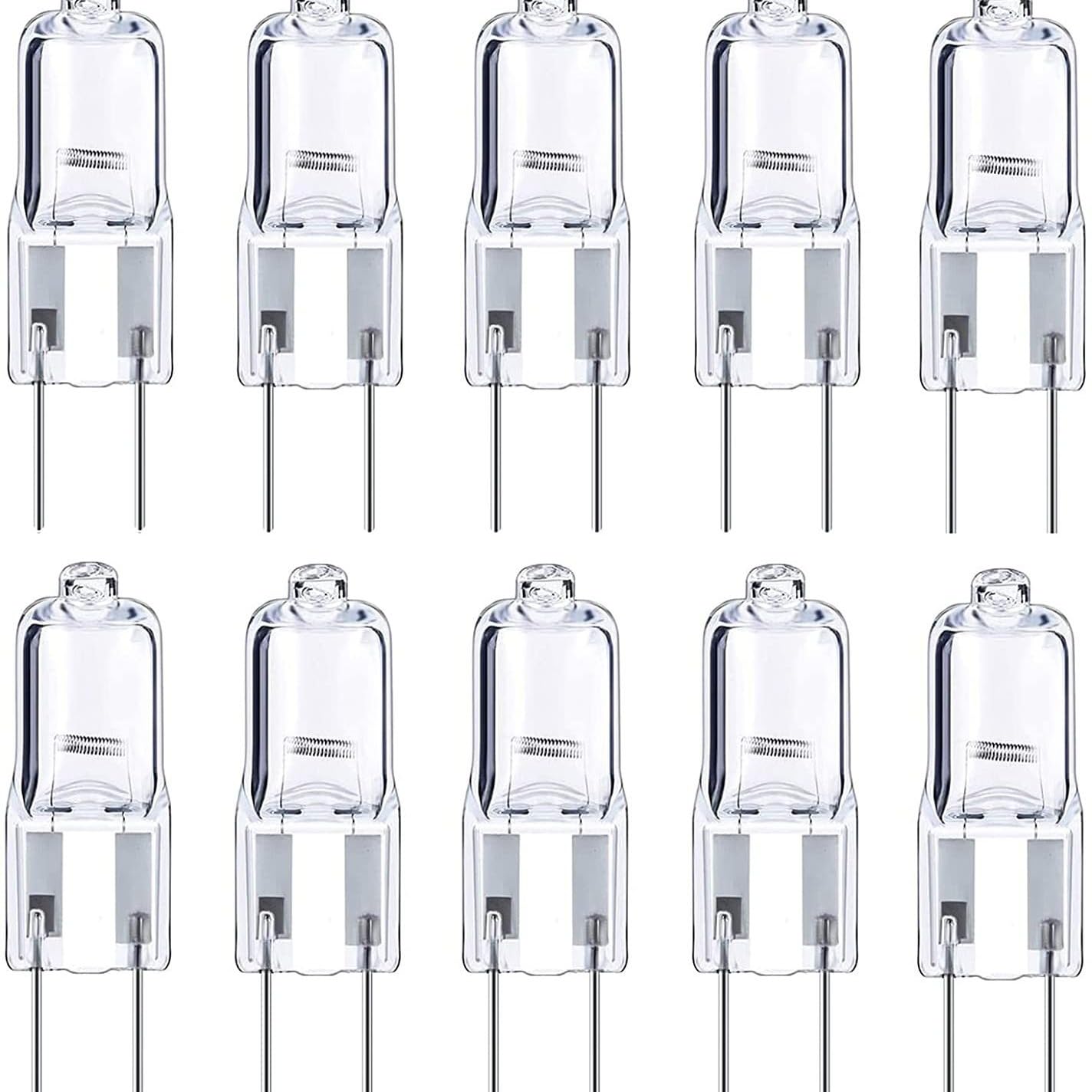 QIROGKC G6.35 Halogen Bulb 12v 5w-100w High CRI 100 Halogen Cycle Quartz Glass Bulb for Precision Instruments and Projection Systems(50PCS/75W)