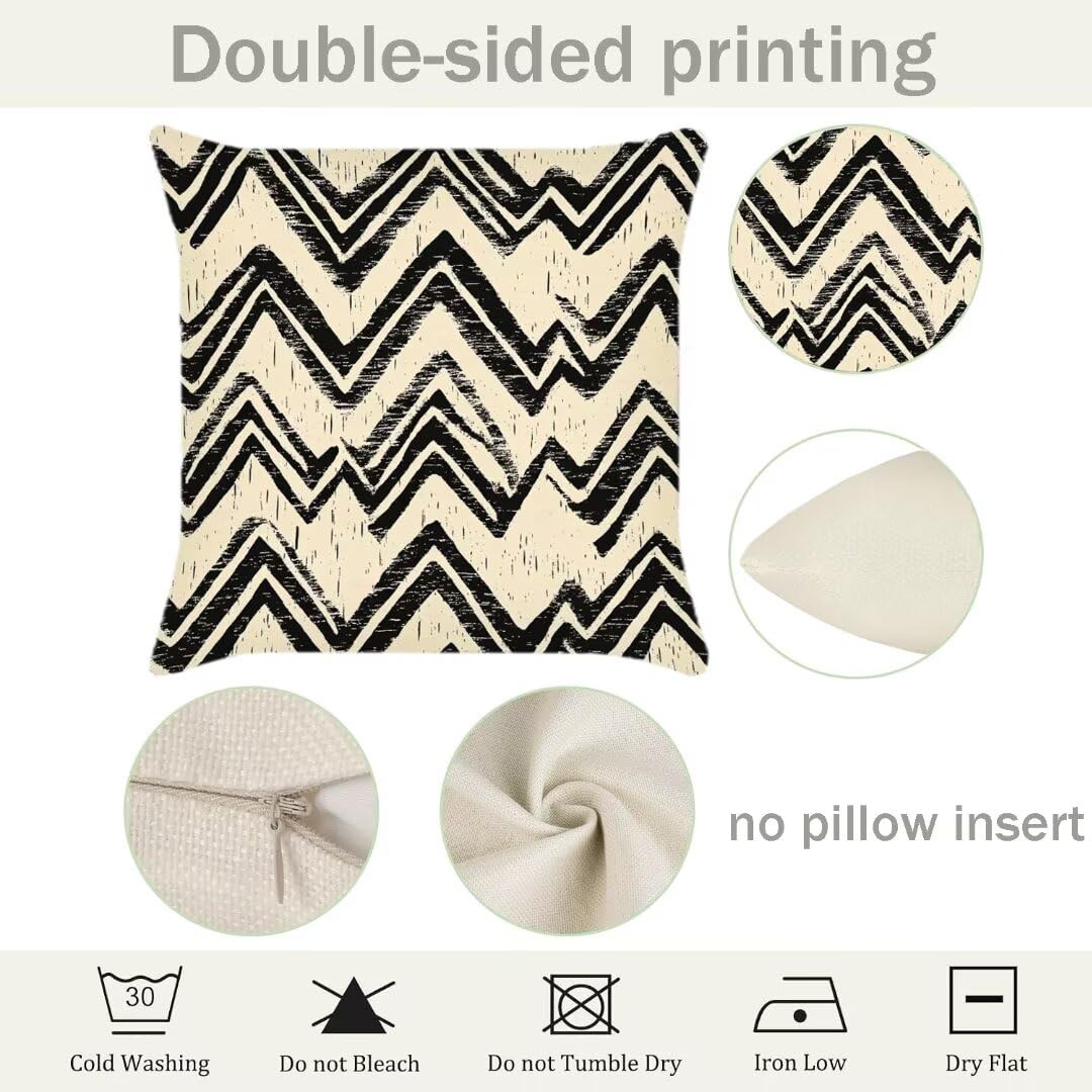 Fundas Cojines 40x40 cm Exterior Cojines Geometría Fundas de Almohada Juego de 4,Cuadrados Funda Cojin Raya Almohadas con Cremallera,Sofa Cama Decorativos para Hogar,Jardín,Salón y Dormitorio Ym279