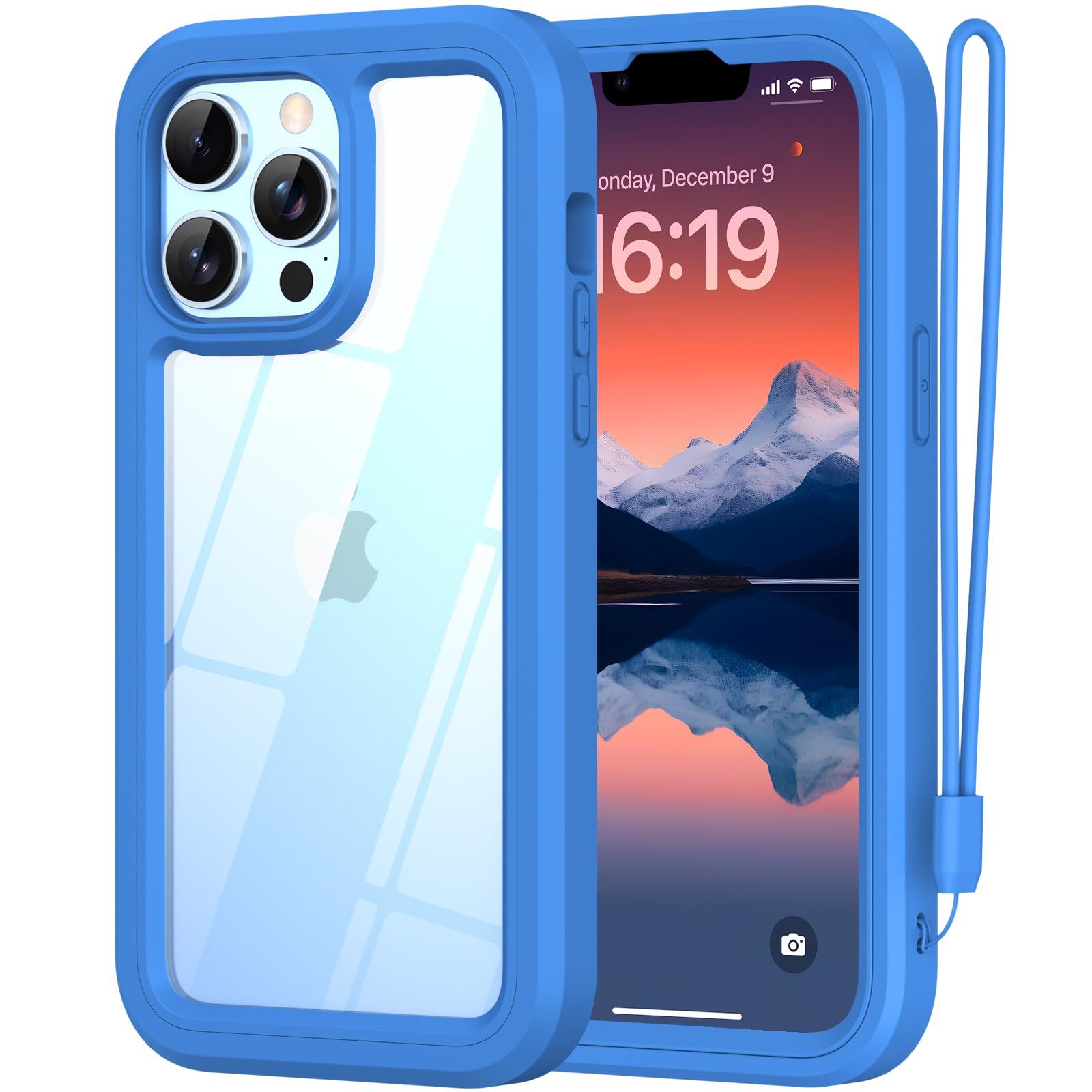 ANB for iPhone 13 Pro Max Case,Hard PC+Soft Silicone 3in1 Heavy Duty Military Grade Shock Resistant Cover for iPhone 13 Pro Max Case 6.7 Inch Support Wireless Charging. (Blue)