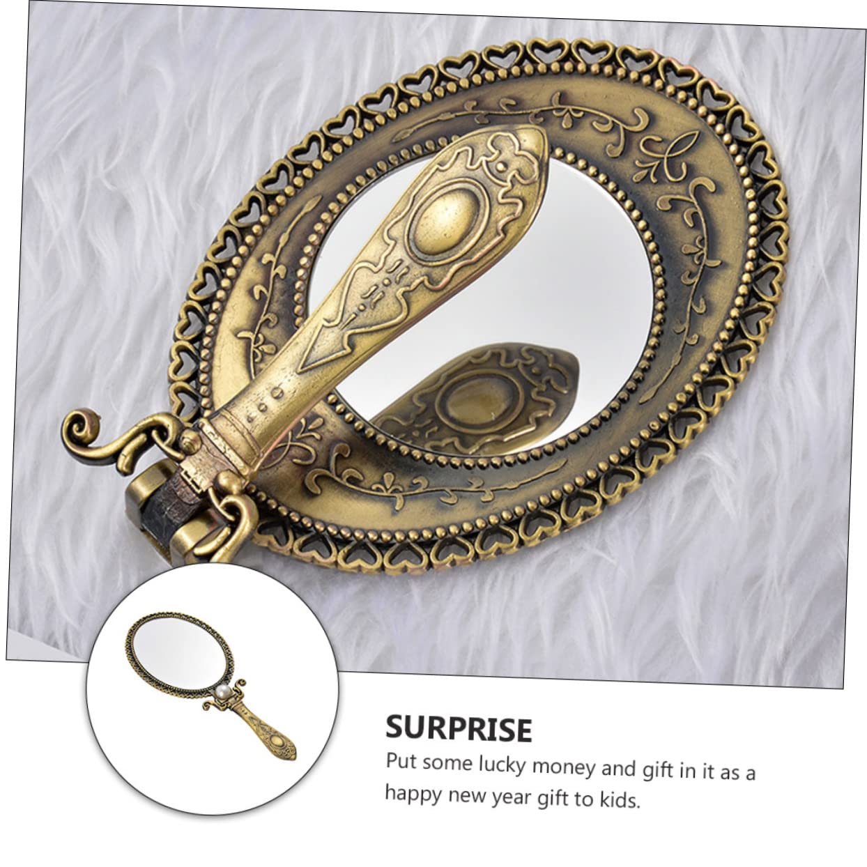 minkissy 3pezzi Specchio Retro Pieghevole Portatile Doppia Faccia Specchio Cosmetico Metallo Design Elegante Per Trucco Viaggio Compatto Per Borse e Tasche Pratico e Resistente Per Uso