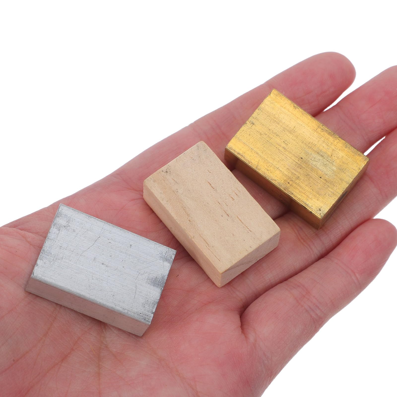 KOMBIUDA 12 pezzi di blocchi di densità in metallo, ottone, alluminio, ferro e barre di densità in legno per attività di gravità per insegnanti, studenti e appassionati di scienze