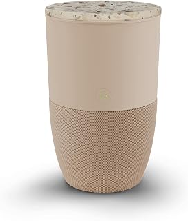 Dupray Bloom HEPA-13 Air Purifier for Large Rooms up to 1517 sq ft - Ultra-Quiet 20dB, Plant Accent Table Terrazzo Latte