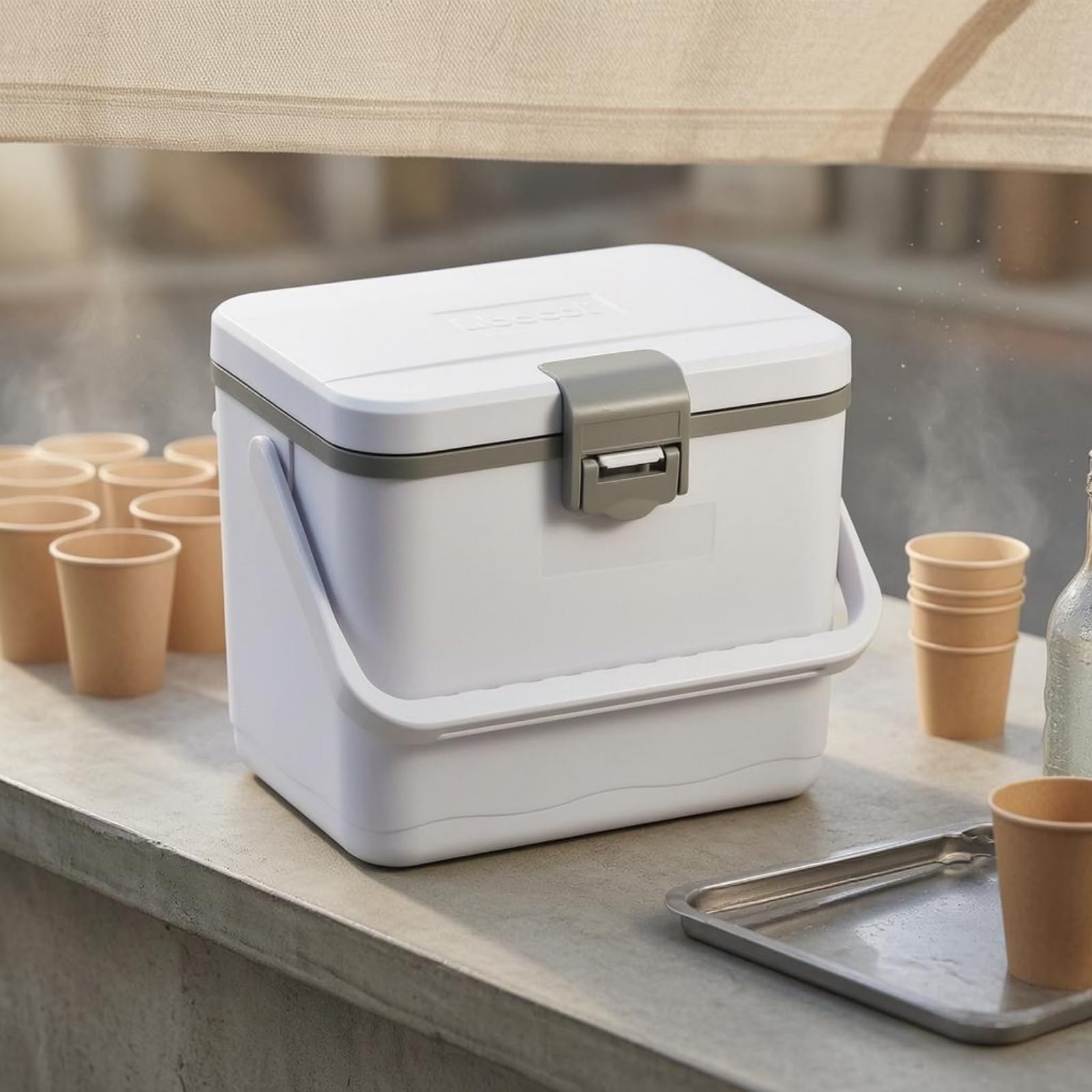 Nevera Portátil Refrigerador Contenedor Térmico Caja Aislada con Material Rígido y Tapa Plana Pestillo Frontal y Asa de Transporte Adecuada, Verde, Style to 3