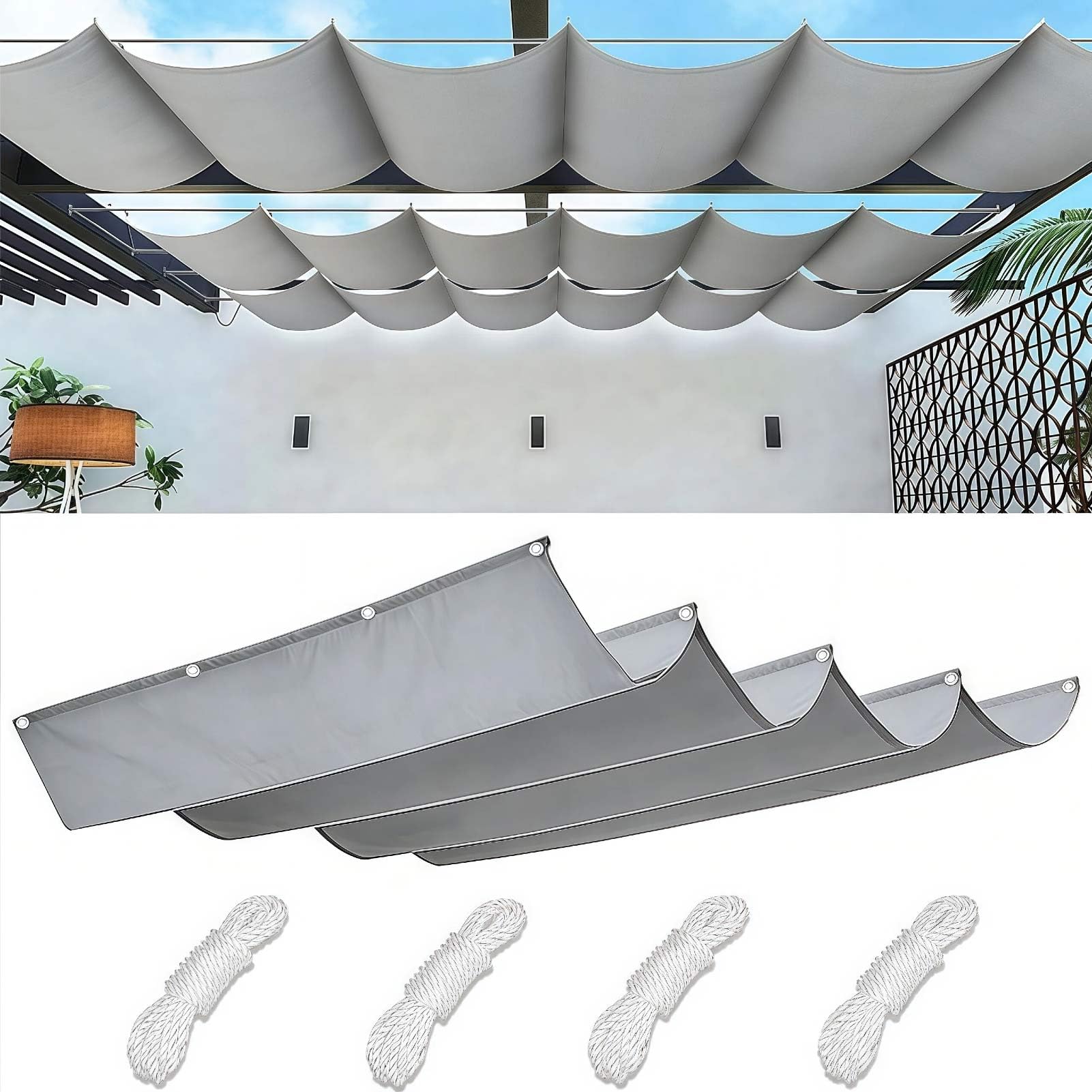 Ausziehbares Sonnensegel, wasserdicht, Polyester, windabweisend, für Terrasse, Hof, Terrasse, Carport, Dunkelgrau, 1,2 x 11 m (B x L)