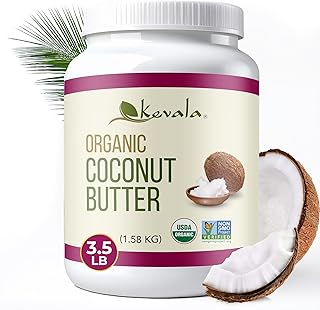 Kevala Organic Coconut Butter - Multifunctional Spread for Cooking and Beauty, Made in USA, Single-Ingredient Product with no Additives, Source of Healthy Fats and Essential Nutrients, 3.5 lb, 56 oz