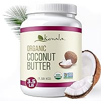 Vista 1 de Kevala Mantequilla de coco orgánica: untable multifuncional para usos de cocina y belleza, producto de un solo ingrediente sin aditivos, fuente