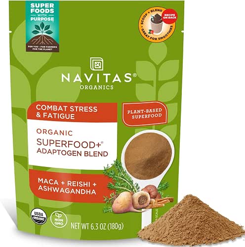 Navitas Organics Organic Maca, Reishi, & Ashwagandha Adaptogen Blend, 6.3