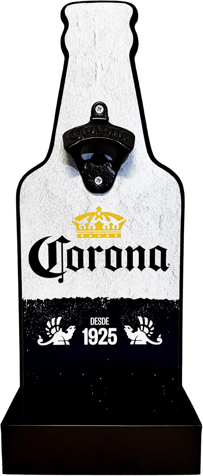 Wooden Crona Bottle Opener With Cap Collector Catcher In