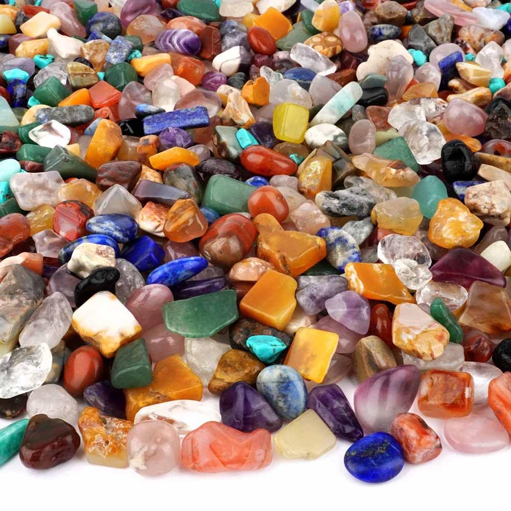 10 kg Wunderstein24 Bunter Trommelstein - Naturform Mix echte Edelstein - Mischung aus aller Welt Ø ca. 15 – 25 mm kleine Heilsteine Mineralien Dekosteine Wassersteine Glückssteine