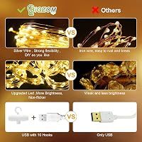 Bigzom LED Fényfüggöny 2x1m - 100 Meleg Fehér LED, USB Csatlakozás, IP65 Vízálló, 10 Akasztóval - Hálószobába, Partikra, Dekorációhoz 3