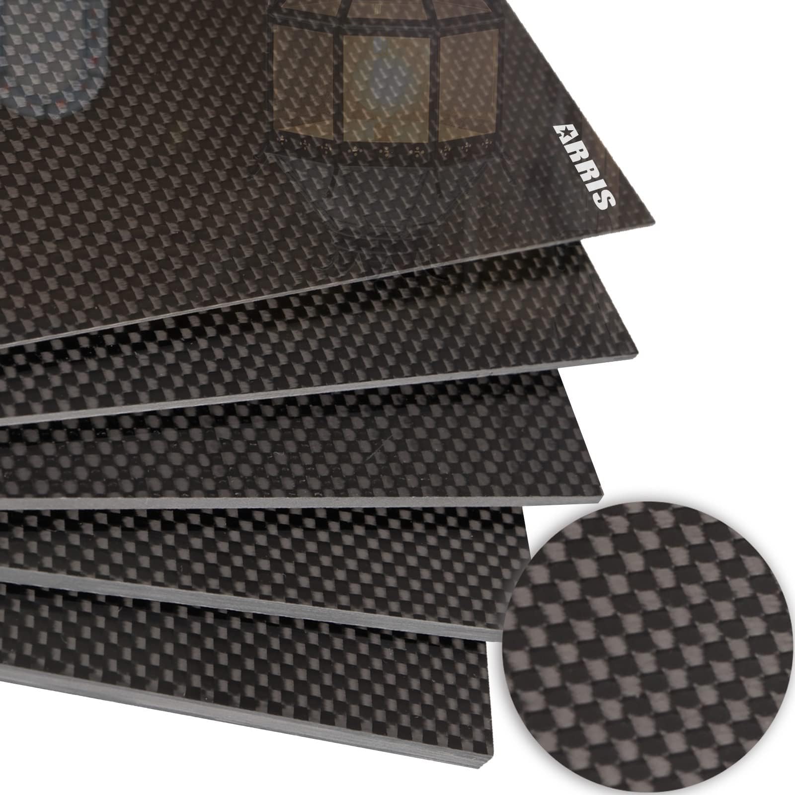 ARRIS 100X250X 2.5mm Carbon Fiber Board, Available in 1.0MM 1.5MM 2.0MM 3.0MM 3.5MM 4.0MM 5MM 6MM 3K Real Carbon Fiber Sheet, Plain Glossy Luminated Carbon Plate