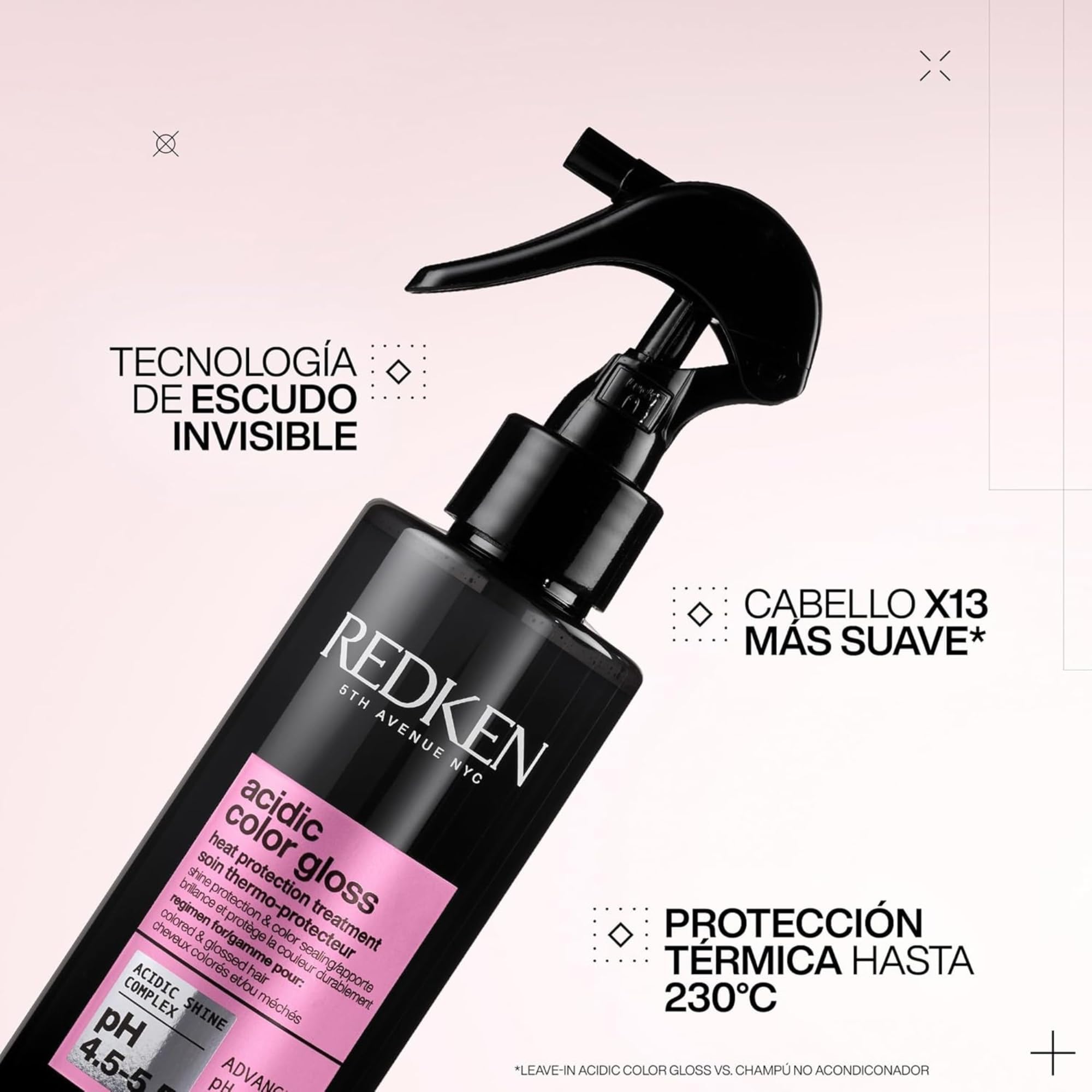Redken Rutina Protectora del Color para Cabello Teñido con Champú 300 ml y Tratamiento Termoprotector 190 ml, Acidic Color Gloss